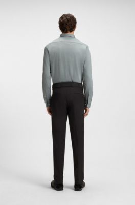 Regular-fit shirt in dynamic cotton jersey, Grey