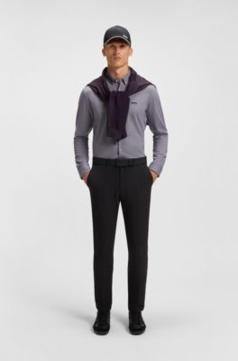 Regular-fit shirt in dynamic cotton jersey, Purple