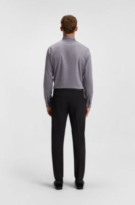 Regular-fit shirt in dynamic cotton jersey, Purple