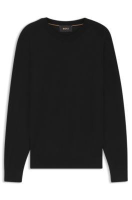 Knitted sweater in wool, silk and cashmere, Black