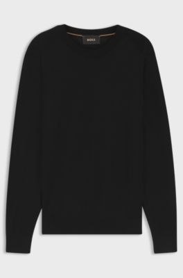 Knitted sweater in wool, silk and cashmere, Black