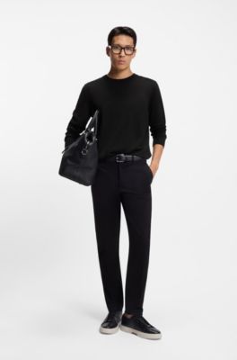 Knitted sweater in wool, silk and cashmere, Black