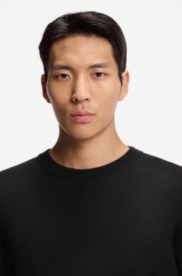 Knitted sweater in wool, silk and cashmere, Black