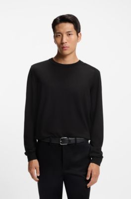 Knitted sweater in wool, silk and cashmere, Black