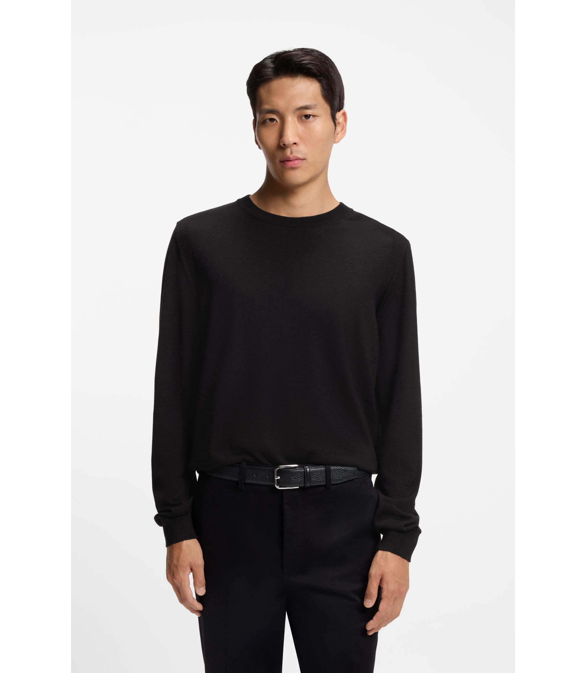 Strickpullover aus Woll-Mix mit Seide und Kaschmir