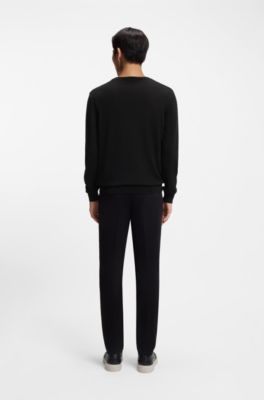 Knitted sweater in wool, silk and cashmere, Black