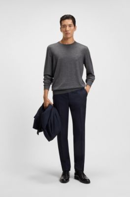 Knitted sweater in wool, silk and cashmere, Grey