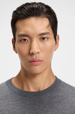 Gebreide trui van wol, zijde en kasjmier, Grijs