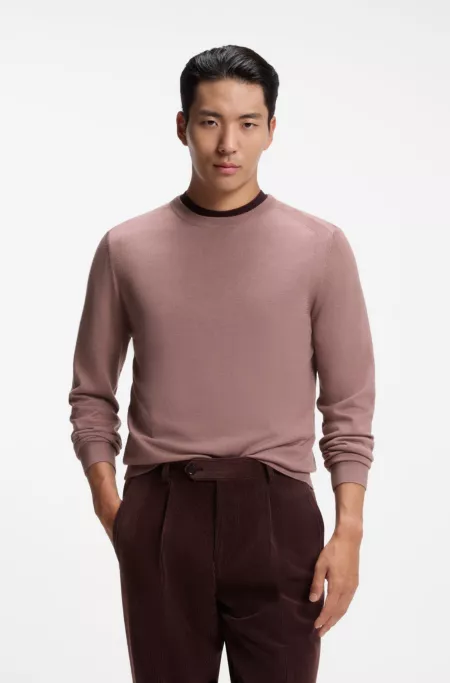 Strickpullover aus Woll-Mix mit Seide und Kaschmir