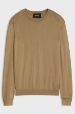 Knitted sweater in wool, silk and cashmere, Beige