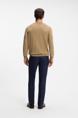 Knitted sweater in wool, silk and cashmere, Beige