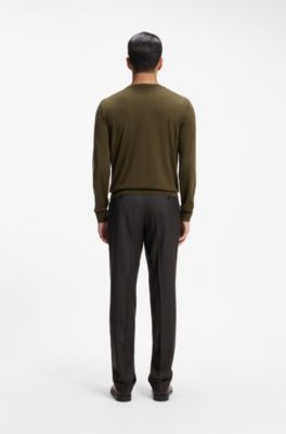 Knitted sweater in wool, silk and cashmere, Dark Green