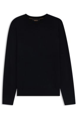 Knitted sweater in wool, silk and cashmere, Dark Blue