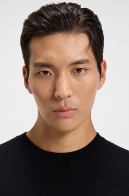 Knitted sweater in wool, silk and cashmere, Dark Blue