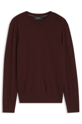 Knitted sweater in wool, silk and cashmere, Dark Red