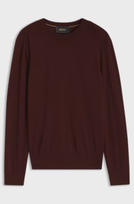 Knitted sweater in wool, silk and cashmere, Dark Red