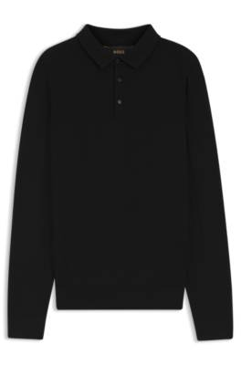 Knit polo in wool, silk and cashmere 1