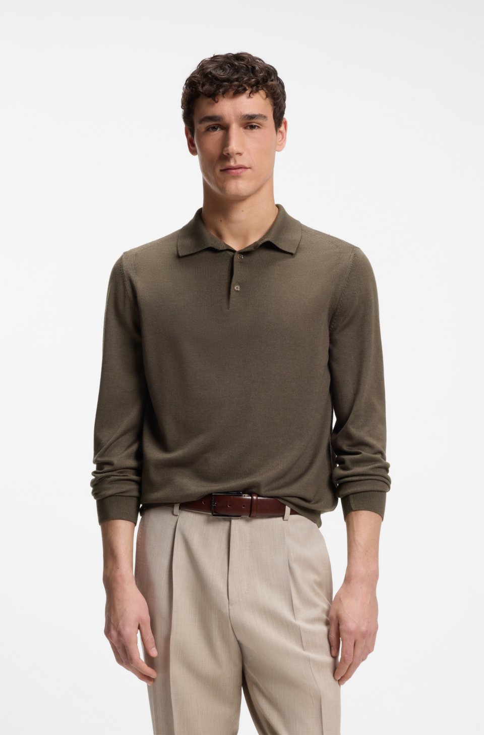 Knit polo sweater