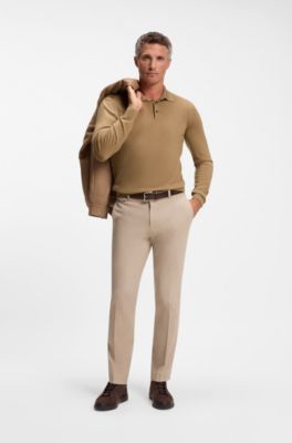 Pull en maille avec col polo, Beige