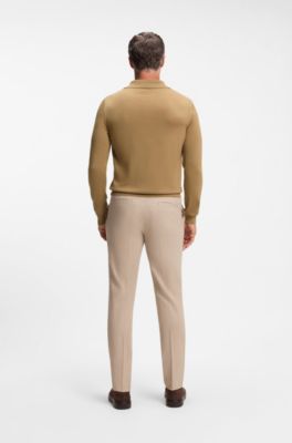 Knit polo sweater, Beige