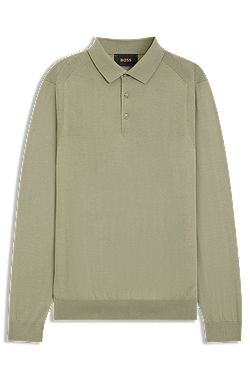 Knit polo in wool, silk and cashmere