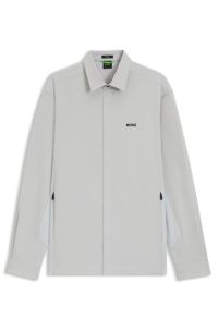 Relaxed-fit overshirt in water-repellent fabric, Light Grey