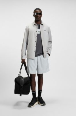 Sovracamicia relaxed fit in tessuto idrorepellente, Grigio chiaro