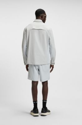 Sovracamicia relaxed fit in tessuto idrorepellente, Grigio chiaro