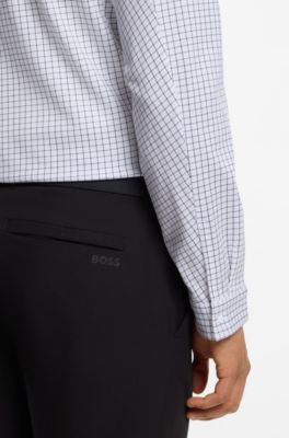 Regular-fit shirt in knitted cotton piqu&eacute;, White Patterned