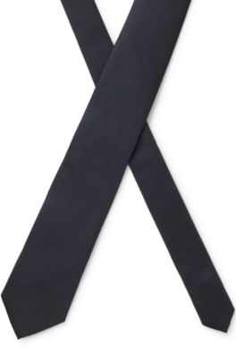 Tie with jacquard pattern, Dark Blue