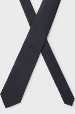 Tie with jacquard pattern, Dark Blue