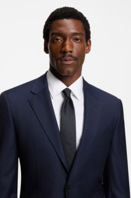 Tie with jacquard pattern, Dark Blue