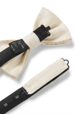 Bow tie with jacquard pattern, Natural