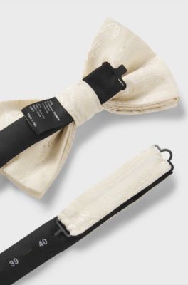 Bow tie with jacquard pattern, Natural