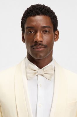 Bow tie with jacquard pattern, Natural