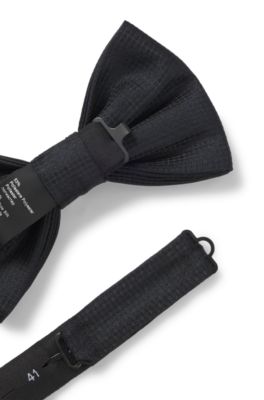 Vlinderdas met jacquardpatroon, Donkerblauw