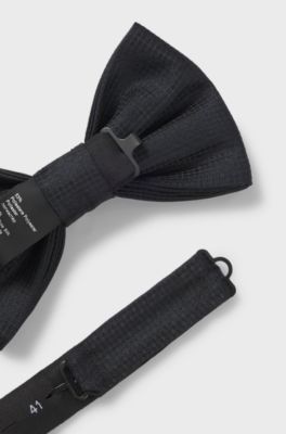 Bow tie with jacquard pattern, Dark Blue