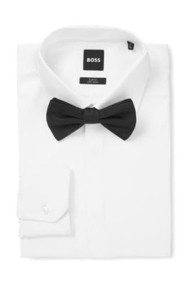 Vlinderdas met jacquardpatroon, Donkerblauw