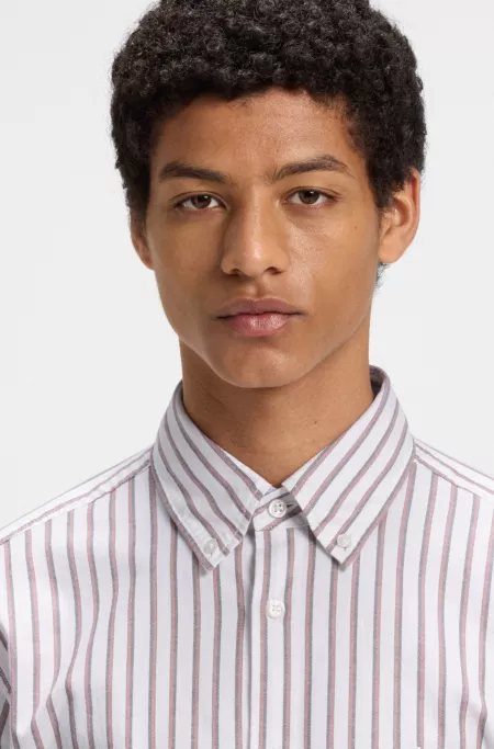 Chemise Regular en coton stretch à rayures