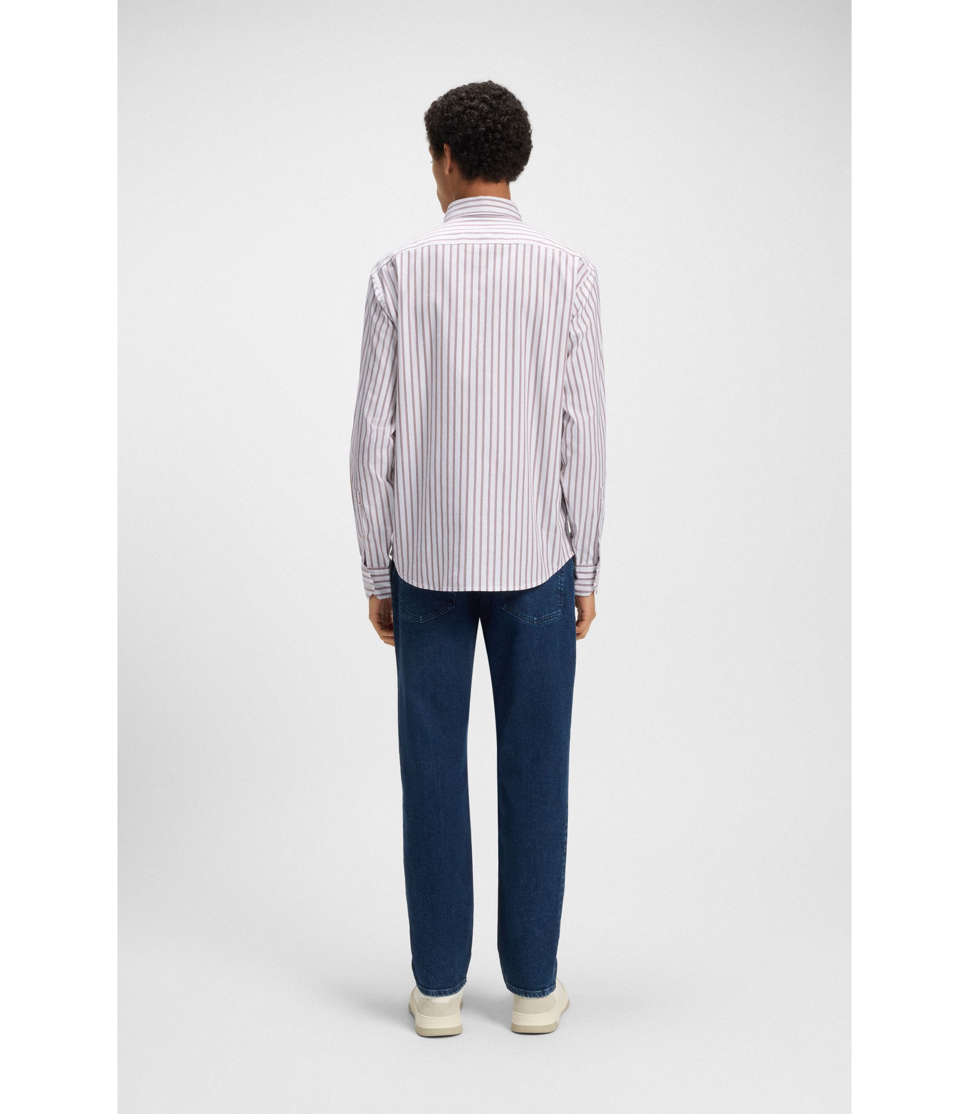 BOSS - レギュラーフィット シャツ ストライプ ストレッチ