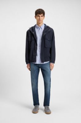 Regular-fit shirt in striped stretch cotton, Light Blue stripes