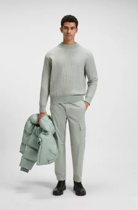 Cargo trousers in stretch-cotton satin