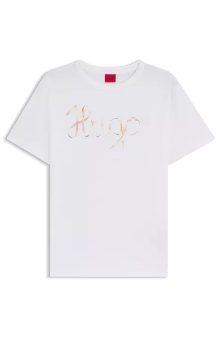 Cotton-jersey T-shirt with logo artwork