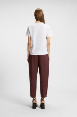 T-shirt en jersey de coton &agrave; logo artistique, Blanc