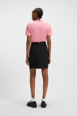 Cotton-jersey T-shirt with logo artwork, Pink