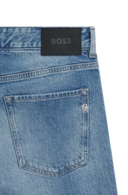 Jeans Delaware slim fit in comodo denim elasticizzato blu, Blu