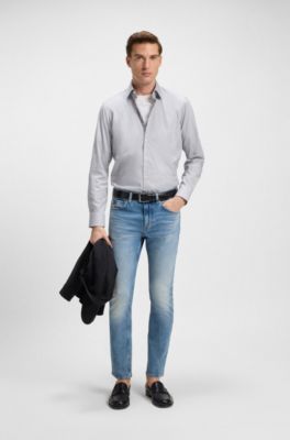 Jeans Delaware slim fit in comodo denim elasticizzato blu, Blu