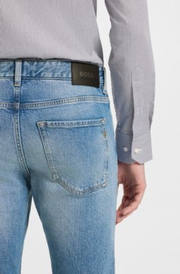 Jeans Delaware slim fit in comodo denim elasticizzato blu, Blu