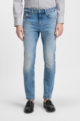 Jeans Delaware slim fit in comodo denim elasticizzato blu, Blu