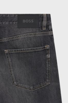 Maine regular fit-jeans i bekv&auml;m gr&aring; stretchig denim, M&ouml;rkgr&aring;